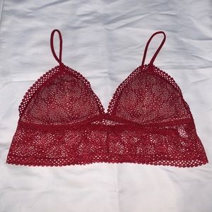 Red Victoria’s Secret lace style wireless bralette